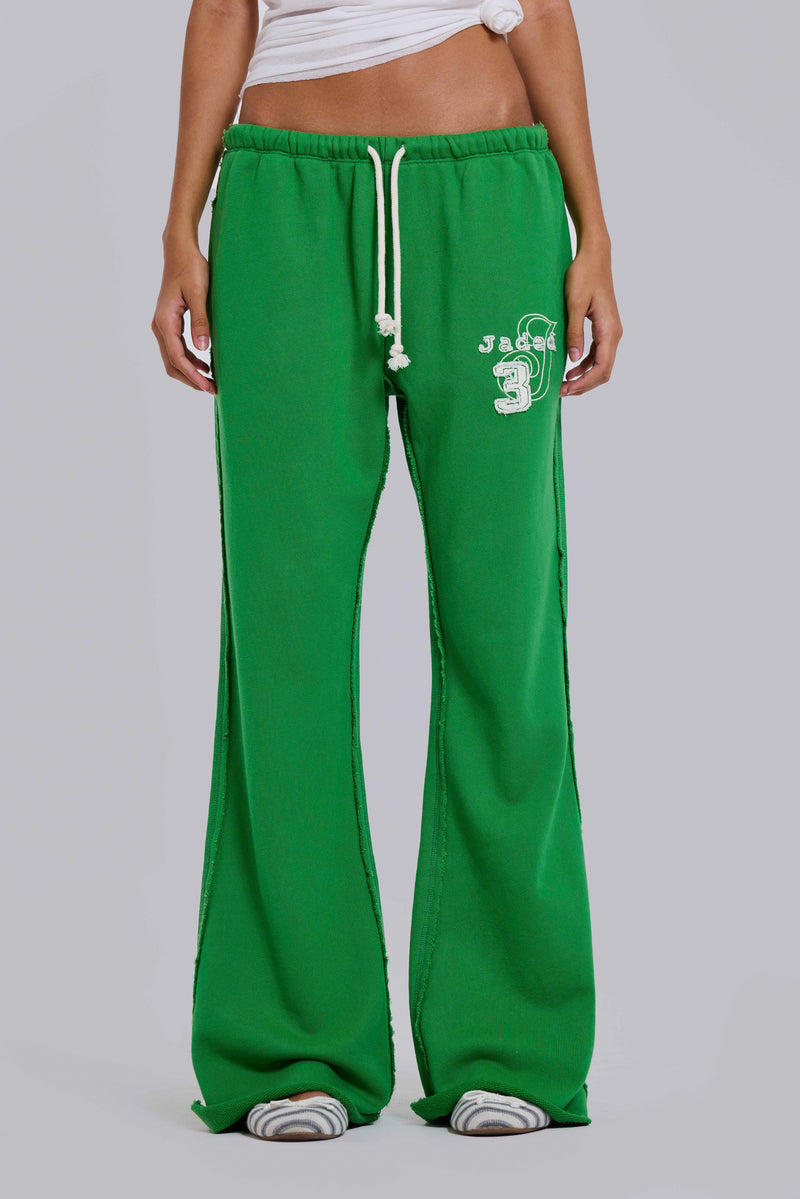Cleo Slouchy Bootcut Jogger in Green – view 2