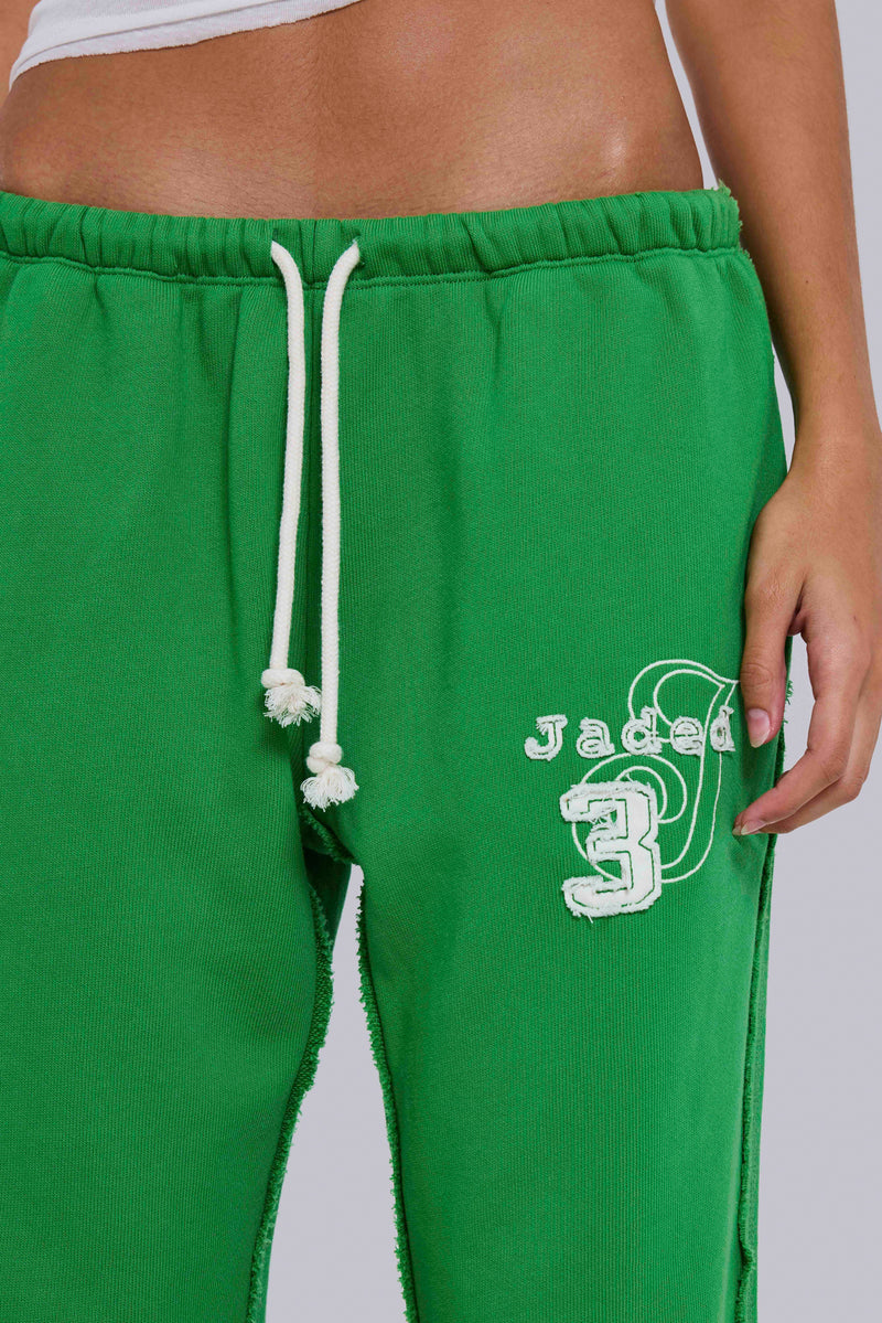Cleo Slouchy Bootcut Jogger in Green – view 4