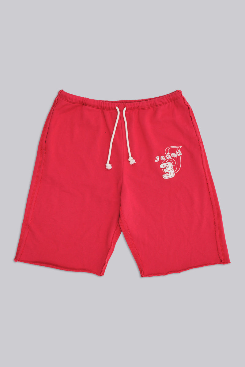 Cleo Slouchy Jogger Shorts in Red