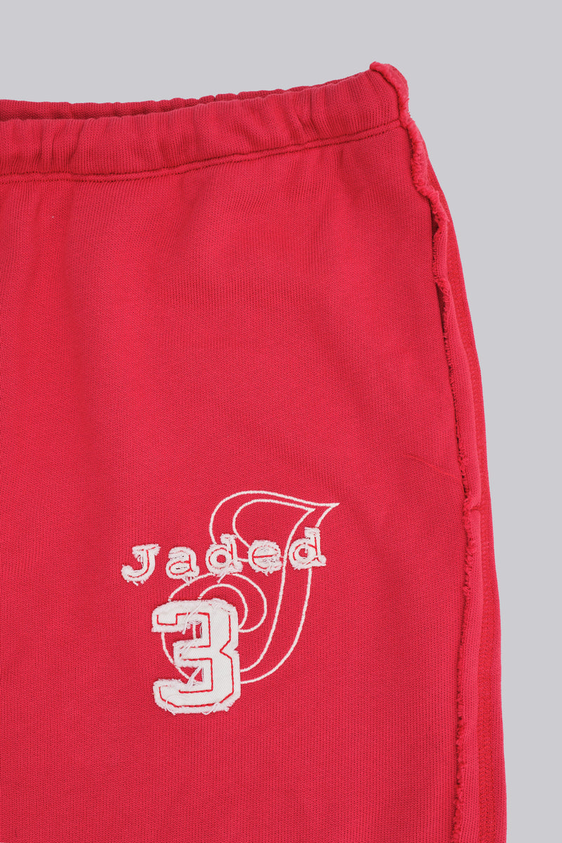 Cleo Slouchy Jogger Shorts in Red