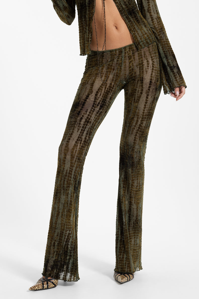 Ophidian Devore Velvet Trousers In Croc