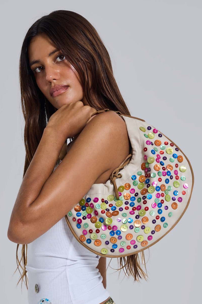 Mavie Button Shoulder Bag