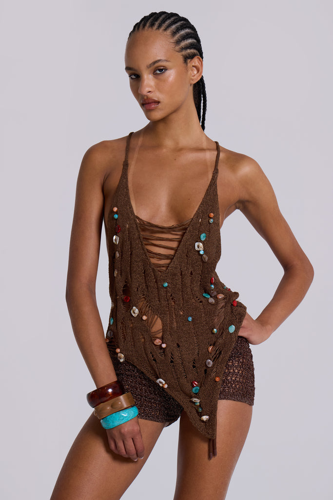 Aruana Beaded Knit Top