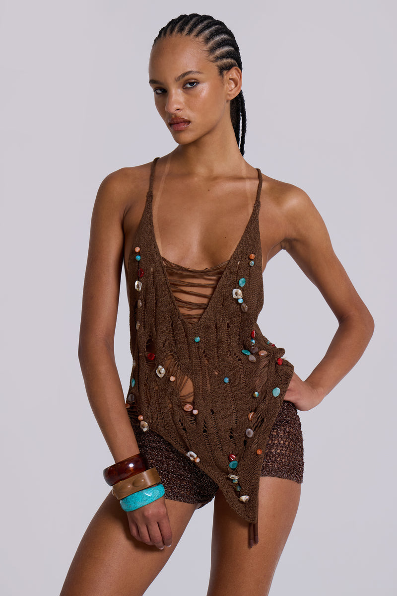 Aruana Beaded Knit Top