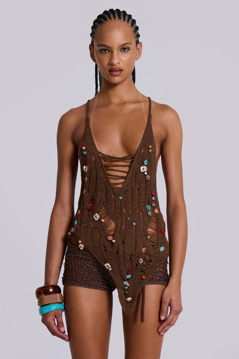 Aruana Beaded Knit Top