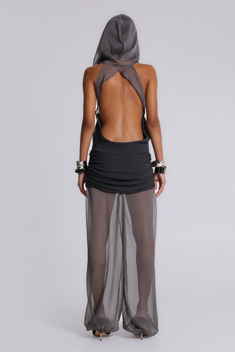 Lurien Knit and Chiffon Balloon Pants