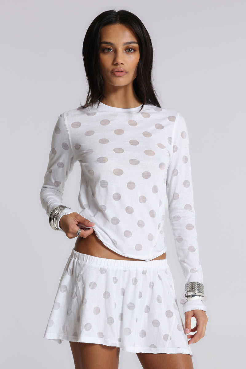 Aerea Burnout Polkadot Mini Skirt
