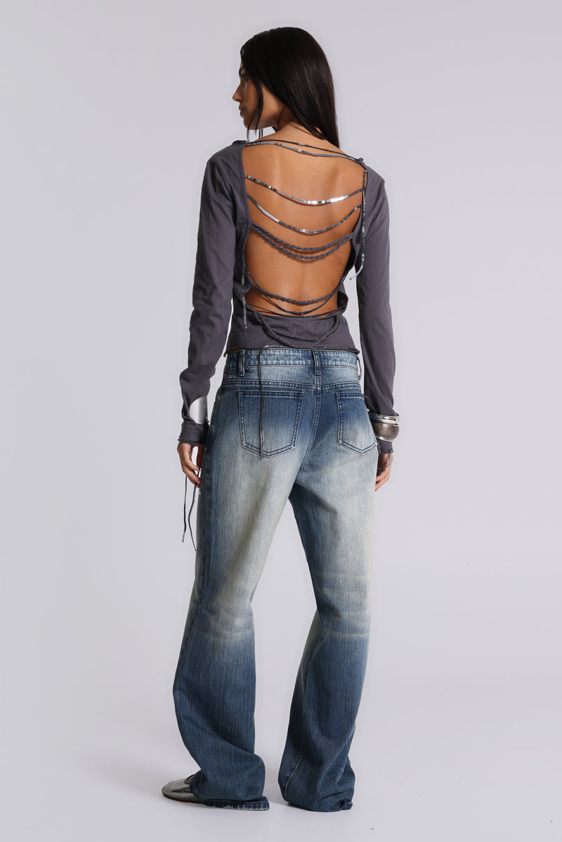 Hunter Loose Straight Leg Jeans with Mirrors