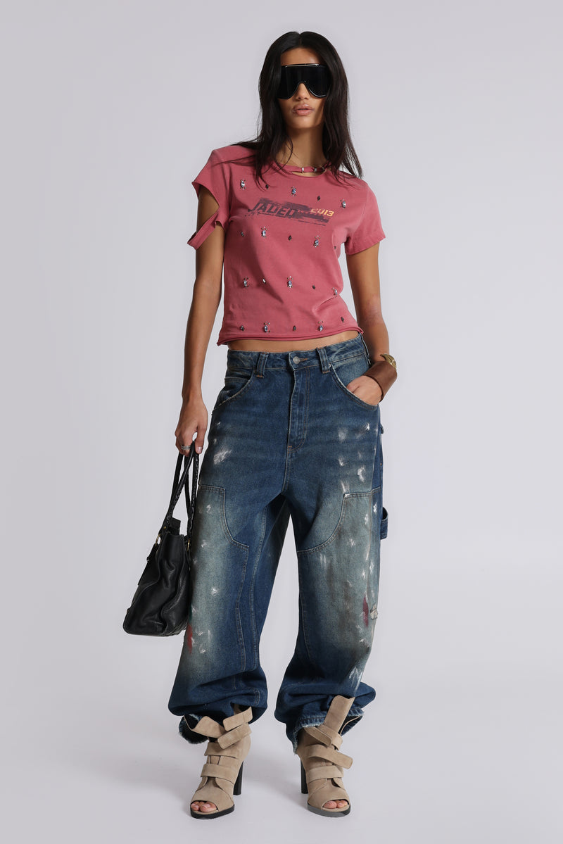 Splatter Cinch Carpenter Jeans