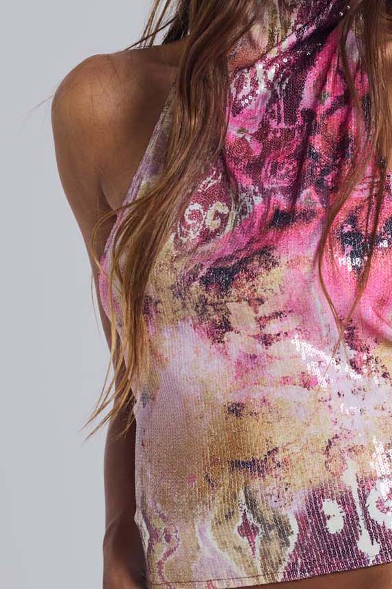 Sequin Zene Backless Top