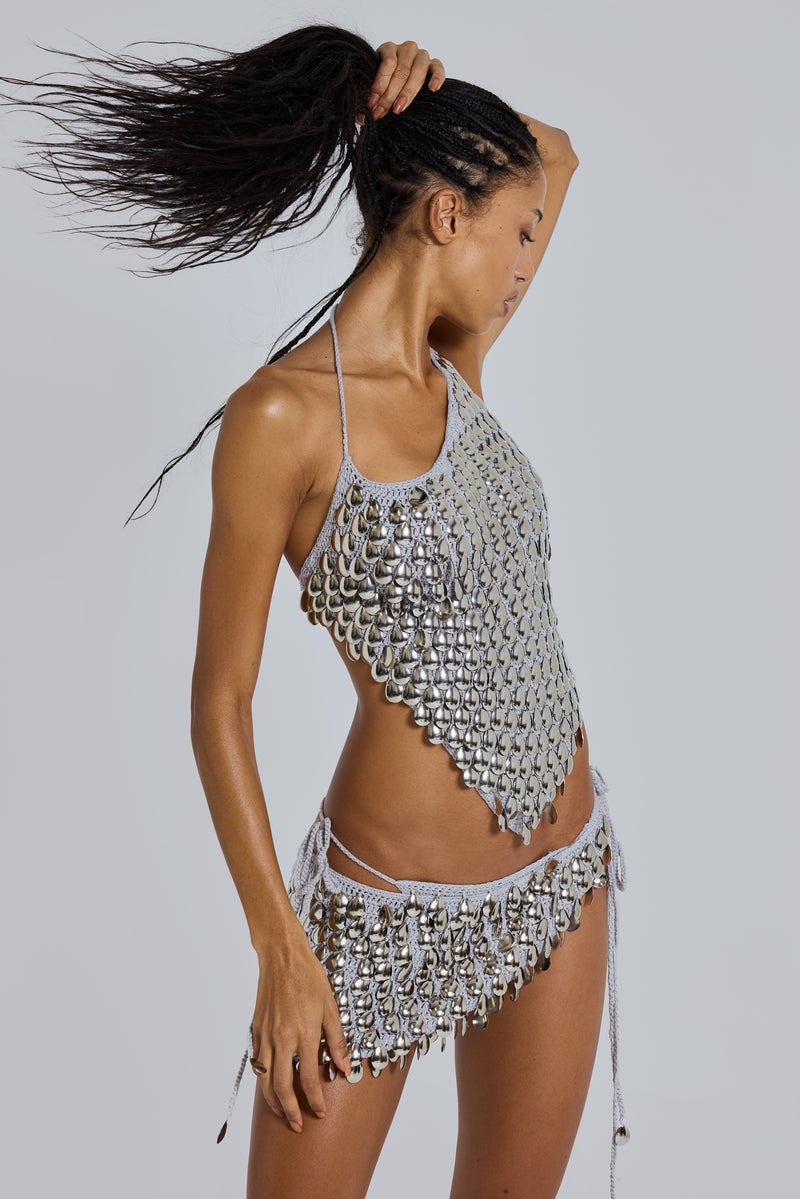 Selka Metal Bead Crochet Top