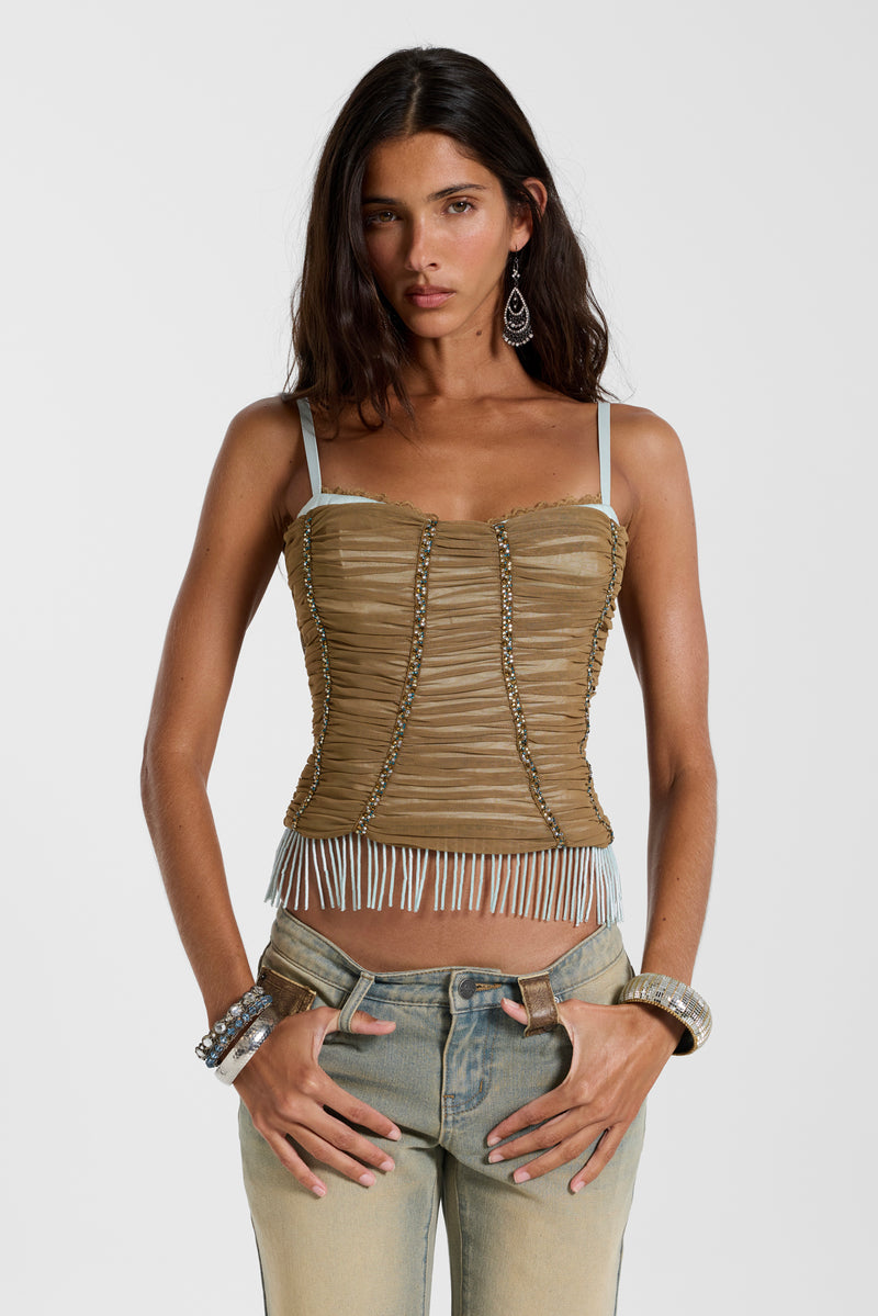 Cherrie Embellished Corset Top – view 6