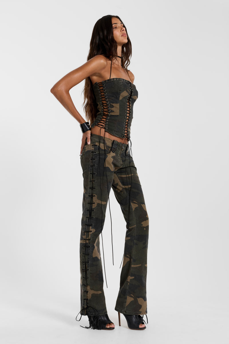 Odile Camo Lace Up Corset – view 5