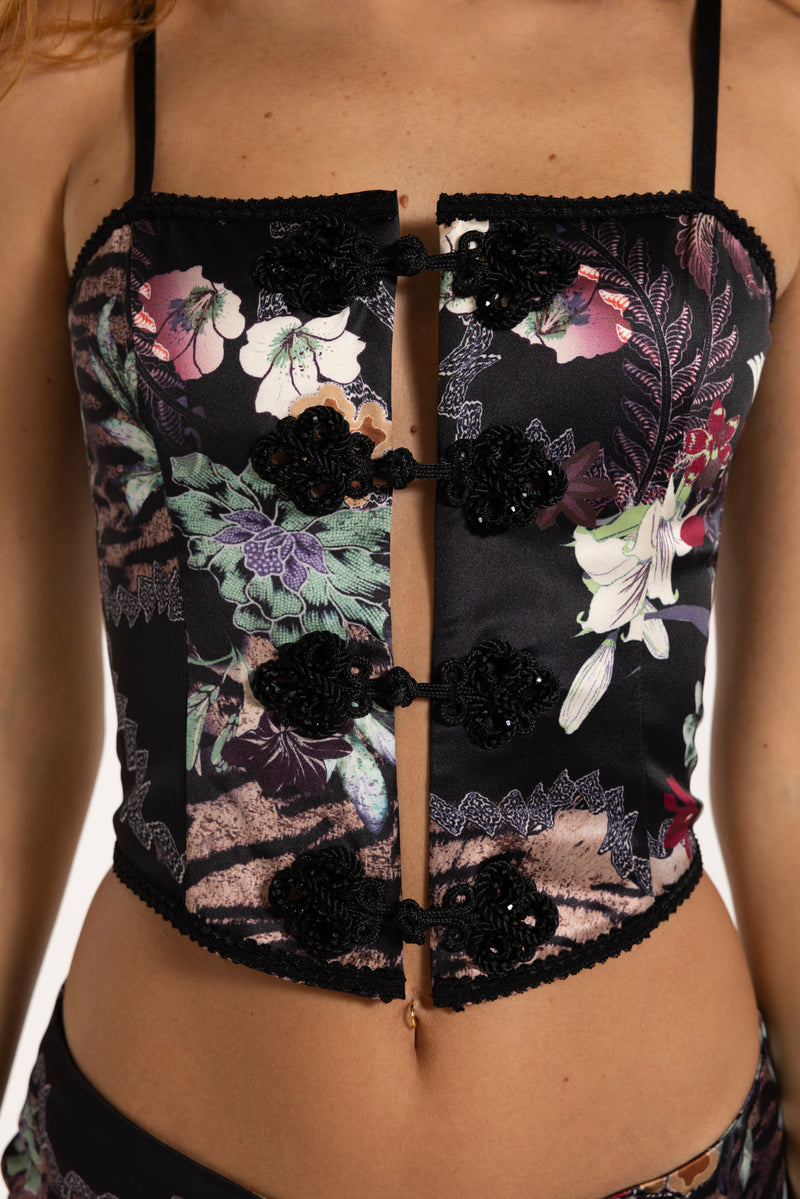 Sava Antique Bloom Satin Corset