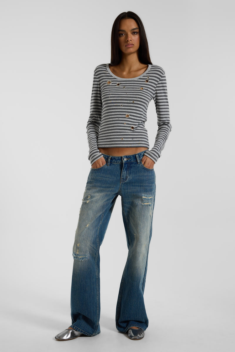 Hunter Loose Straight Leg Jeans in Blue Wash