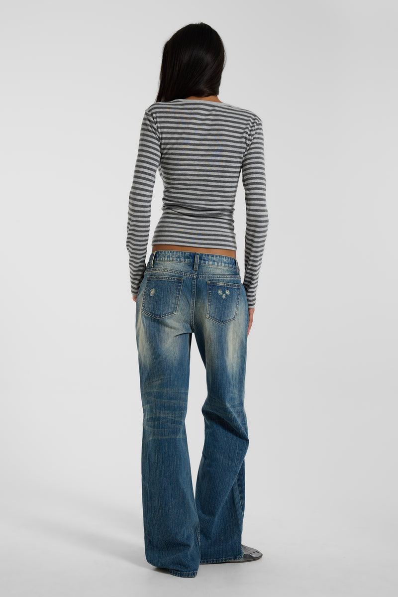 Hunter Loose Straight Leg Jeans in Blue Wash