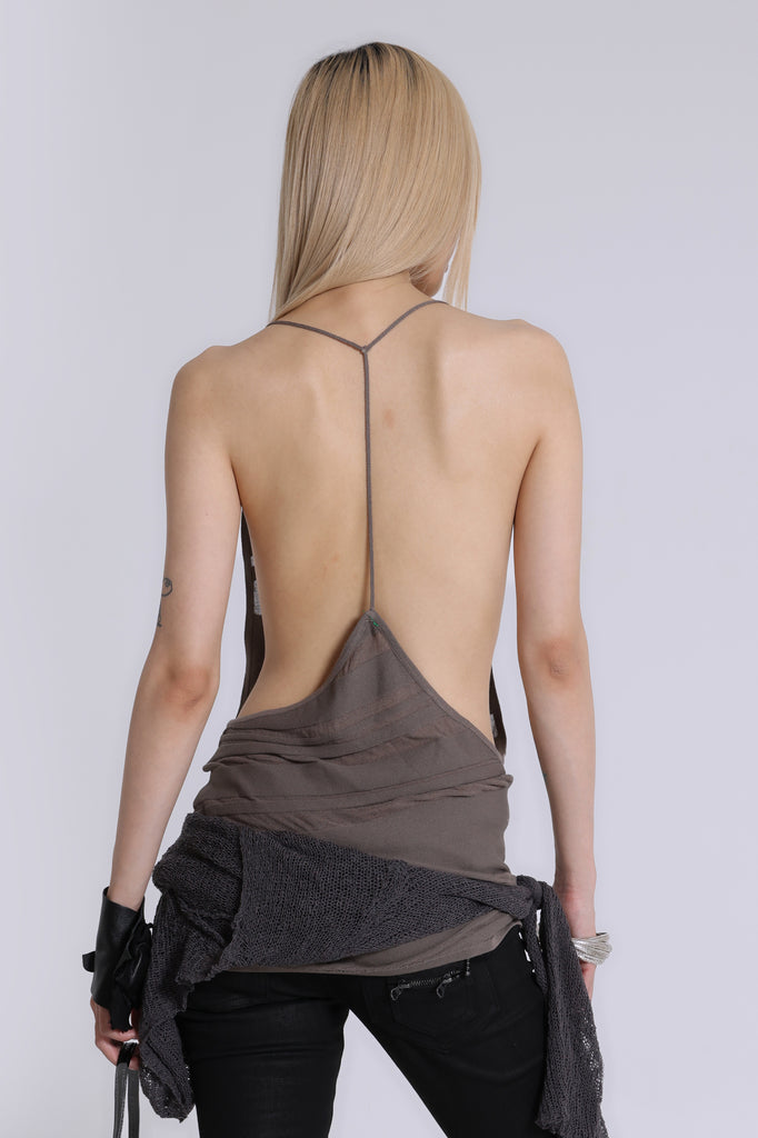 Noir Knit Mini Dress in Truffle