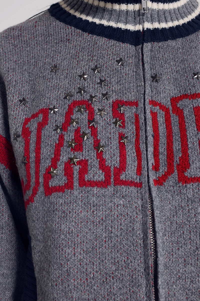 Team USA Studded Knitted Bomber Jacket