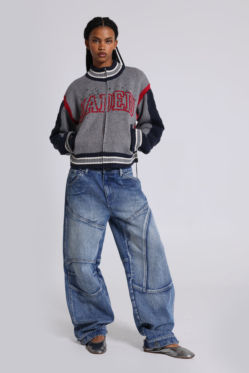 Team USA Studded Knitted Bomber Jacket