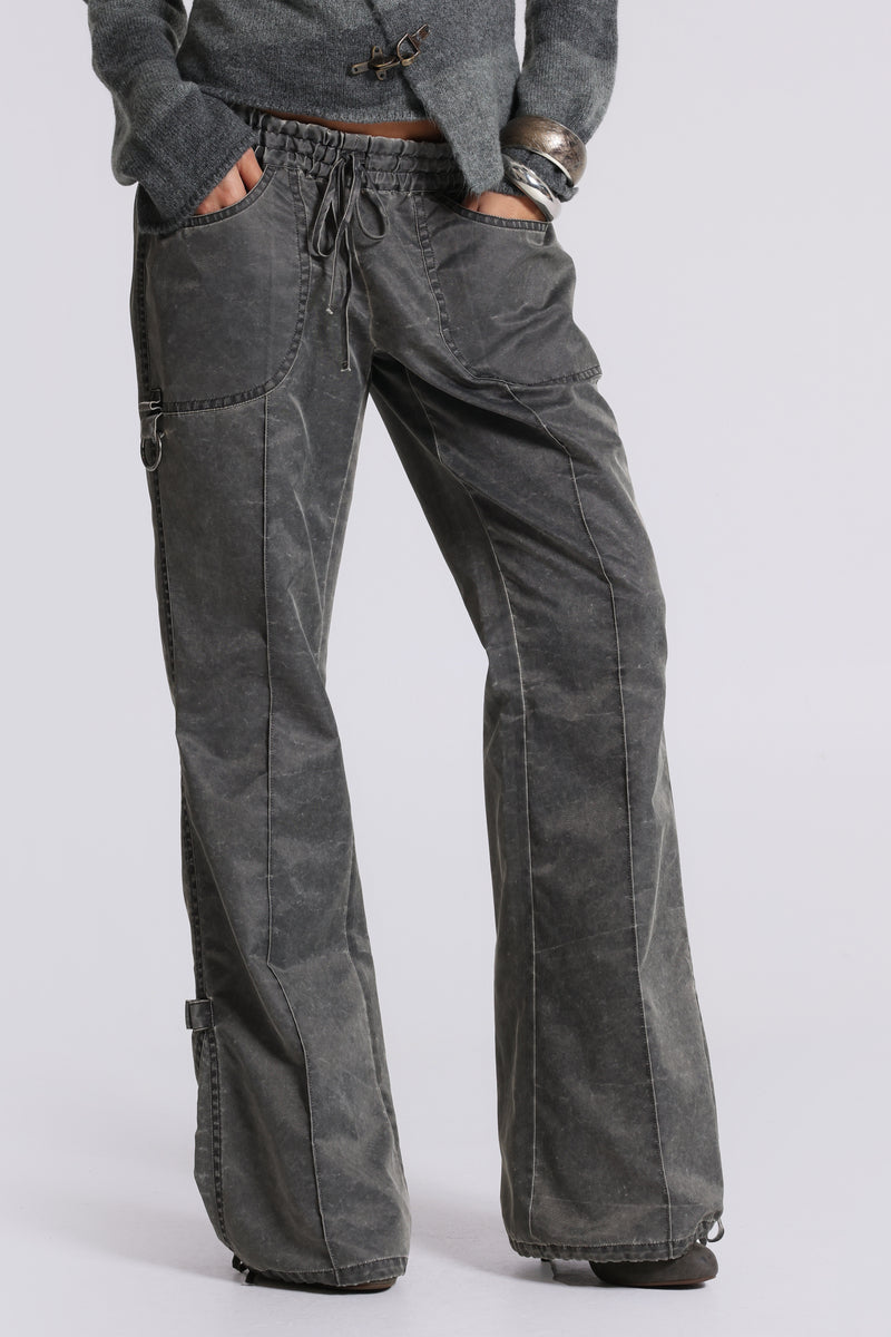 Vire Washed Satin Bootcut Cargos