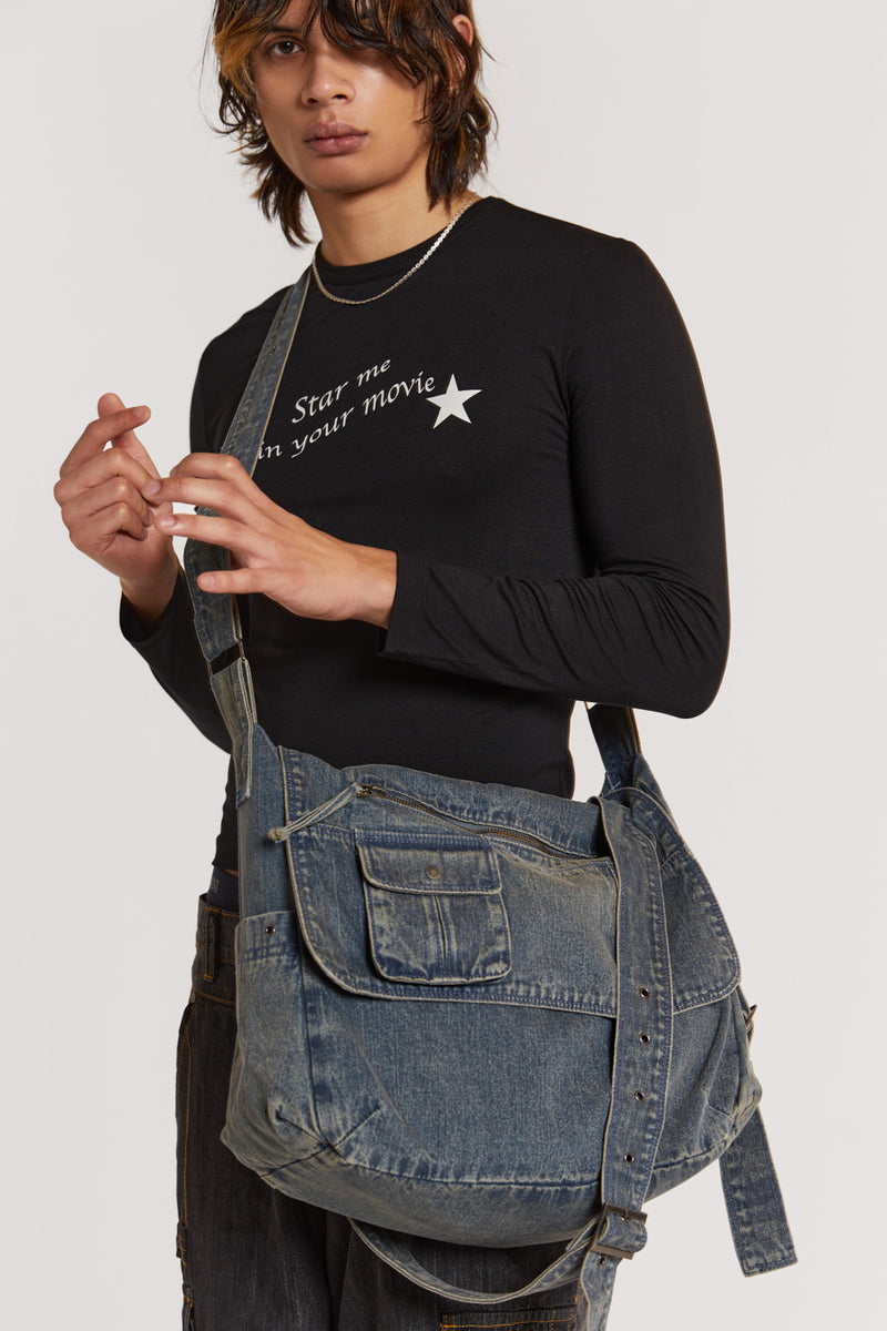 Stellar Denim Messenger Bag