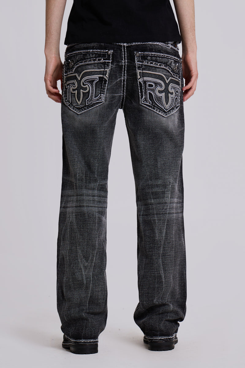 Rock Revival Washed Black Gwen Flared Jeans