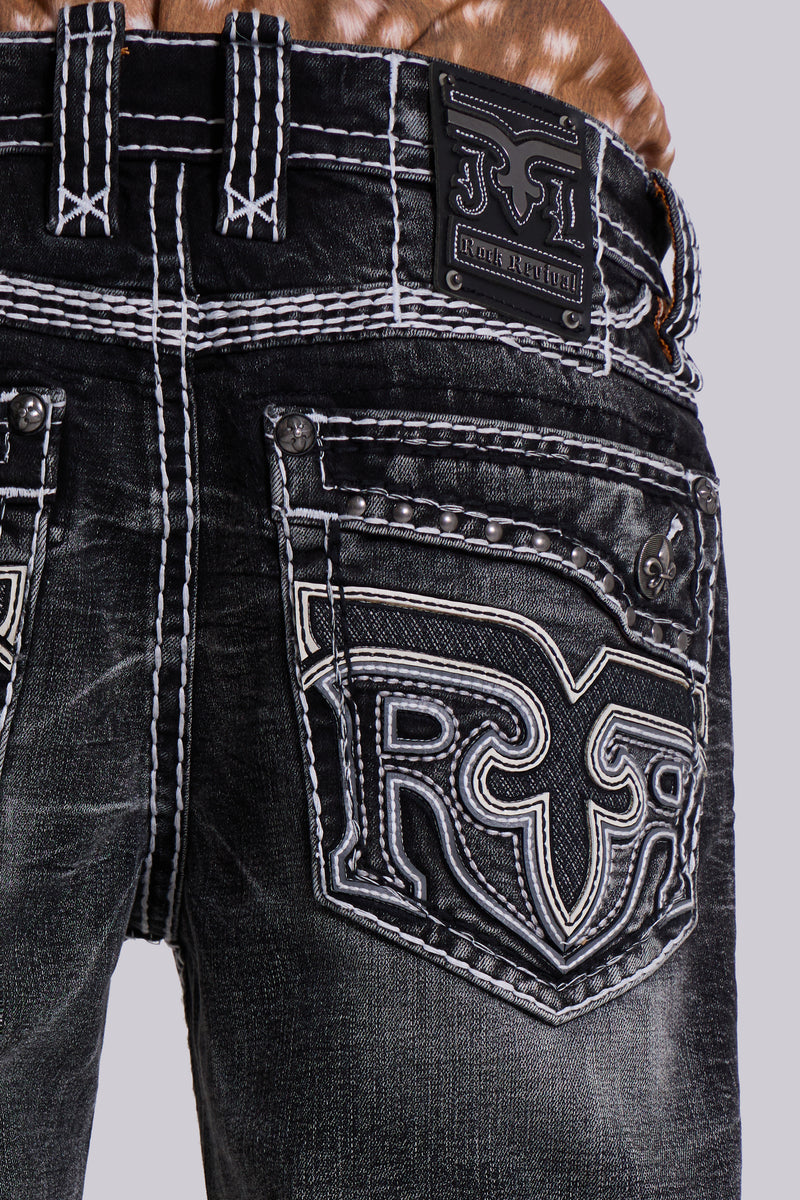 Rock Revival Washed Black Gwen Flared Jeans