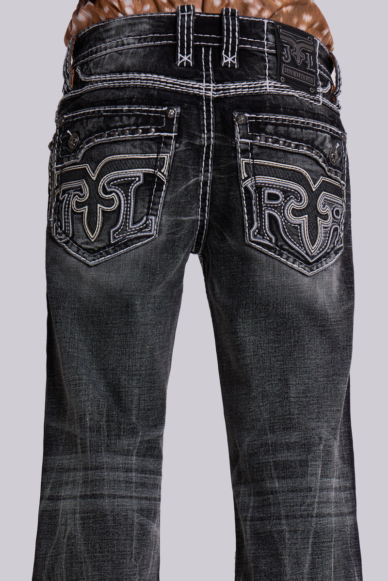 Rock Revival Washed Black Gwen Flared Jeans