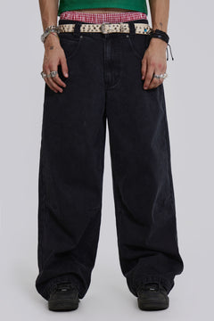 Solid Black Low Rise Colossus Jeans - W26 / Black