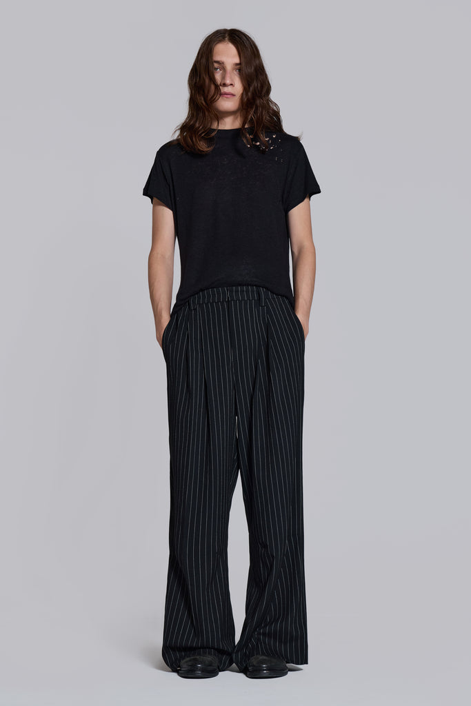 Black Pinstripe Goliath Suit Pants