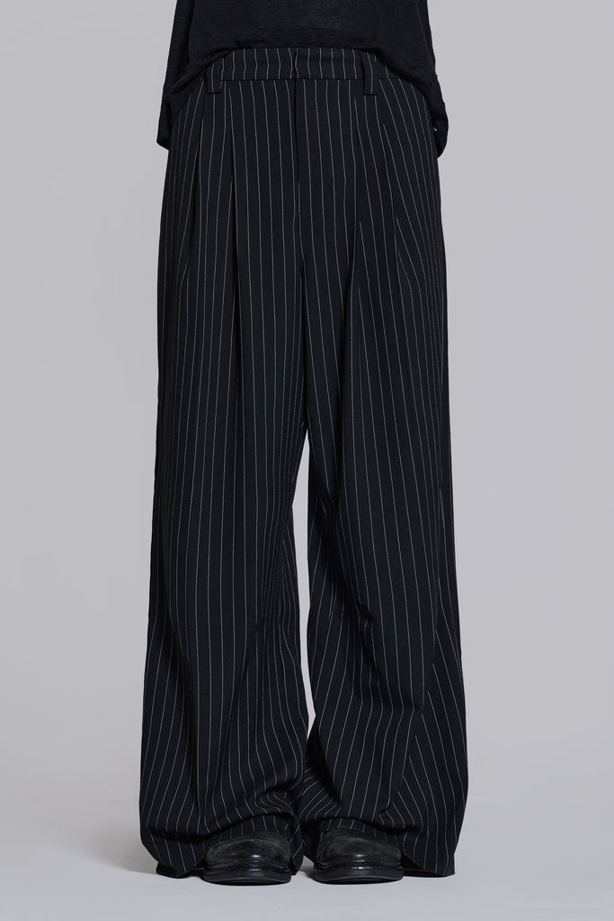 Black Pinstripe Goliath Suit Pants