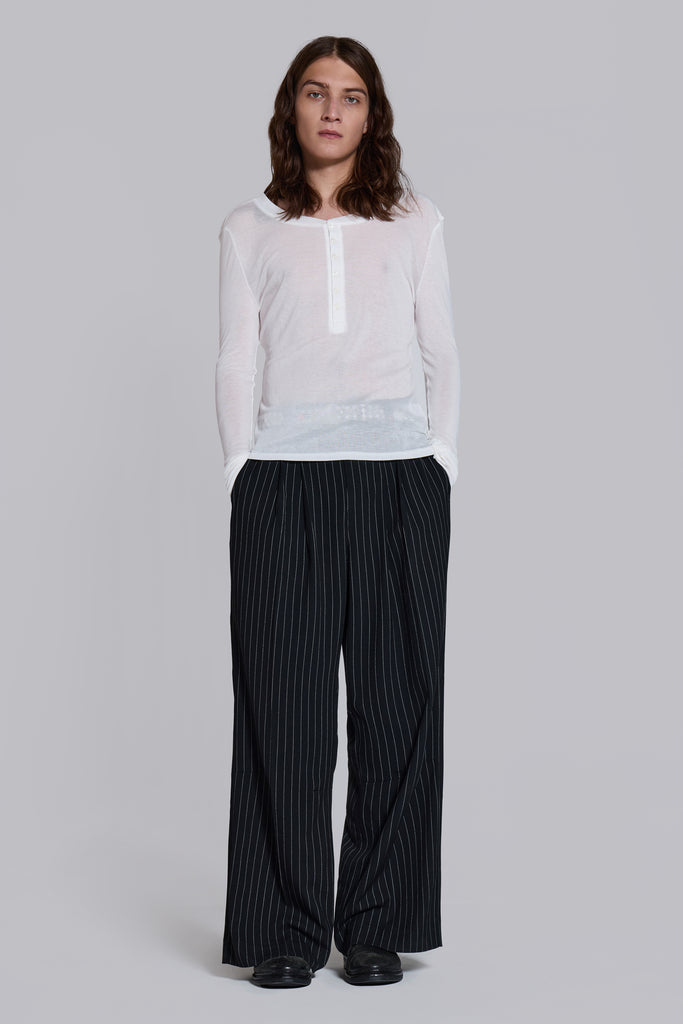Black Pinstripe Goliath Suit Pants