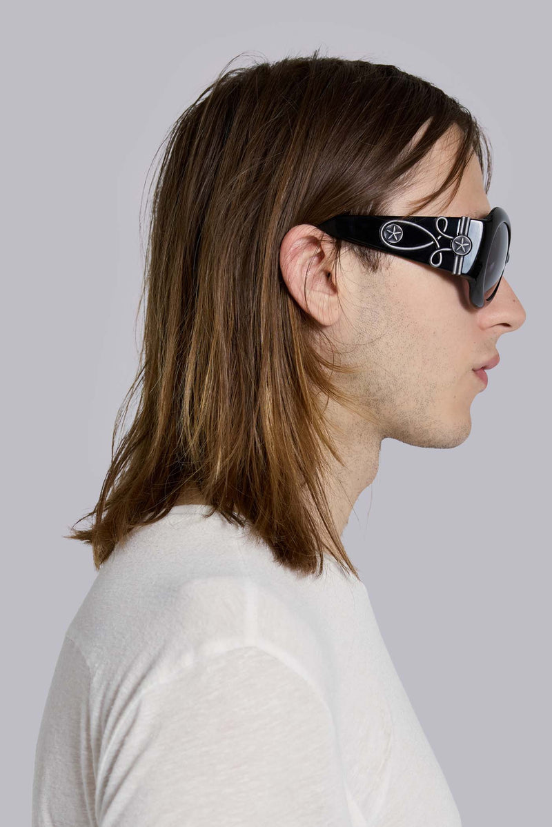 Majorette Oversized Round Sunglasses in Black
