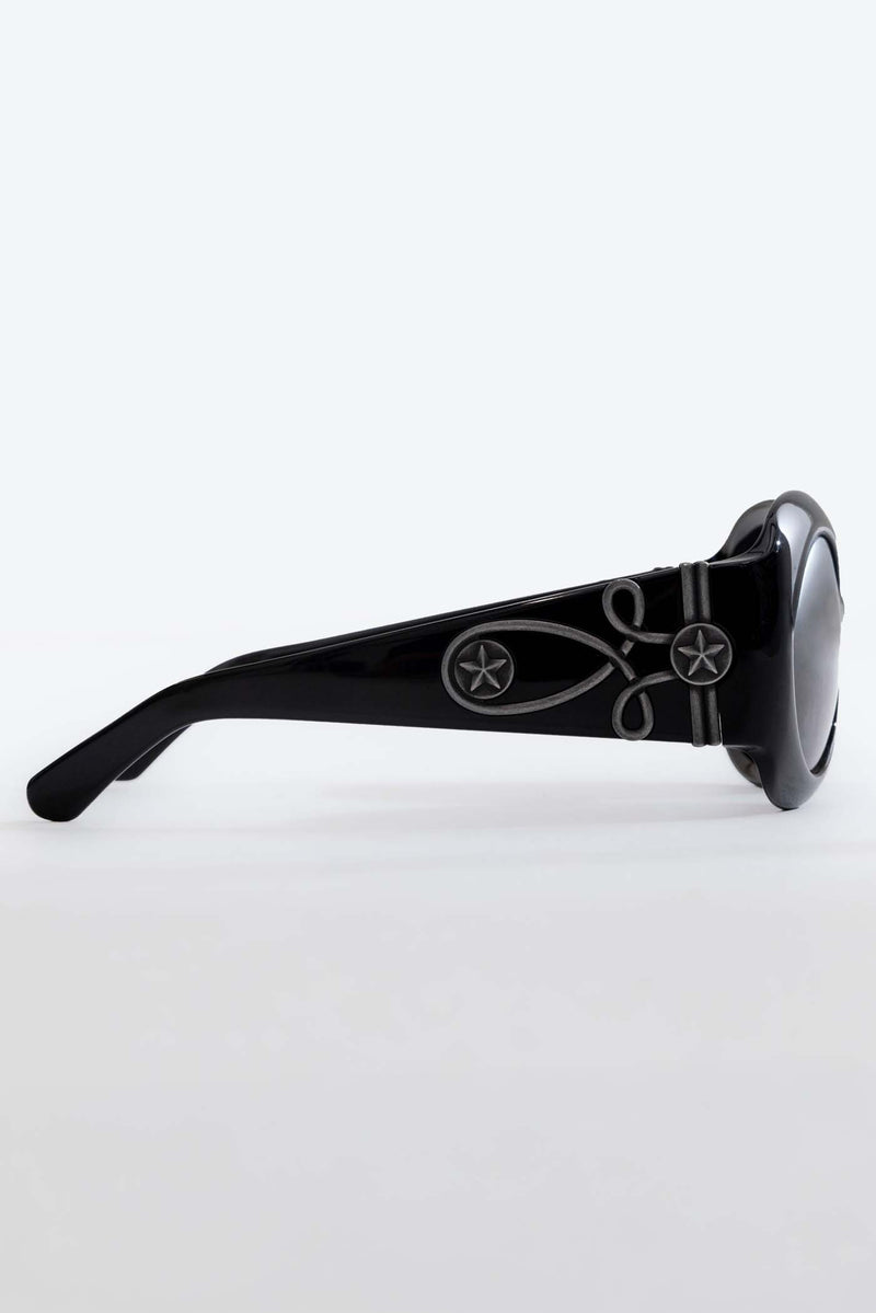 Majorette Oversized Round Sunglasses in Black