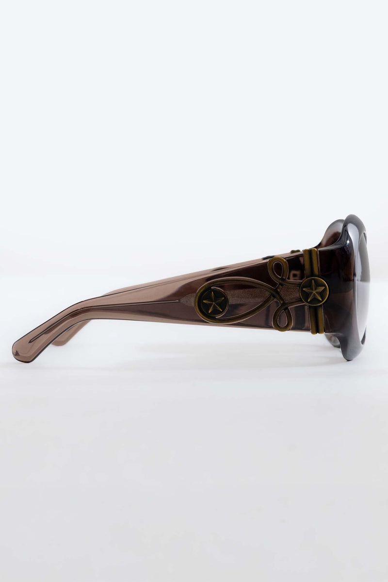 Majorette Oversized Round Sunglasses in Brown