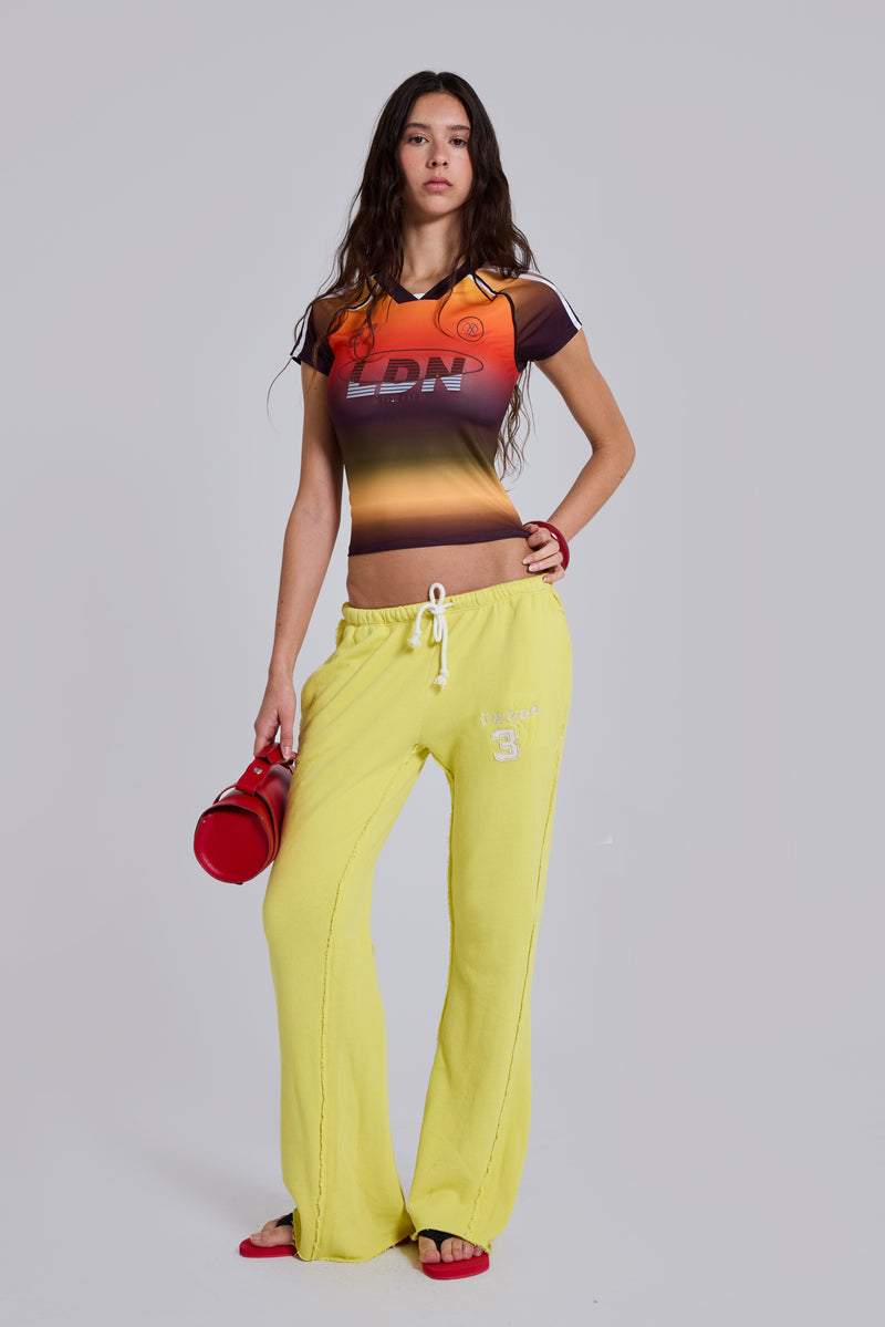 Cleo Slouchy Bootcut Jogger in Neon