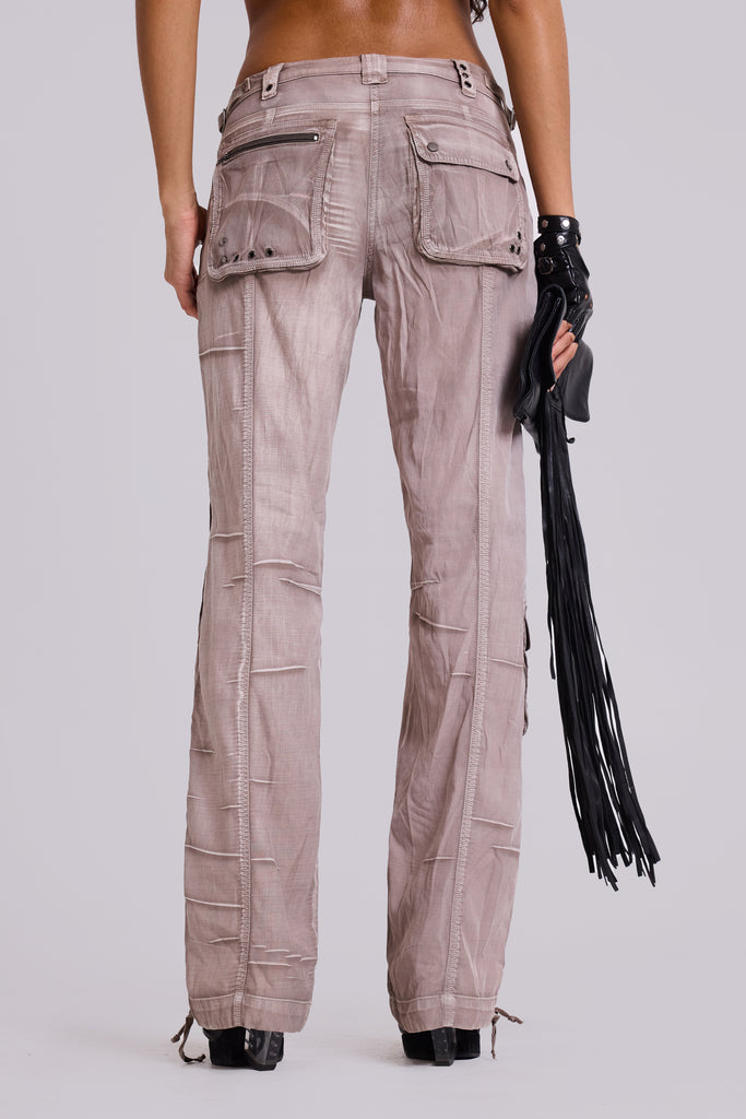 Ara Low-Rise Washed Cargo Trousers