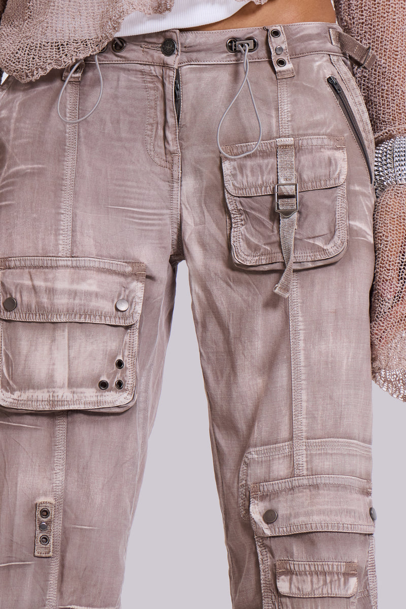 Ara Low-Rise Washed Cargo Trousers