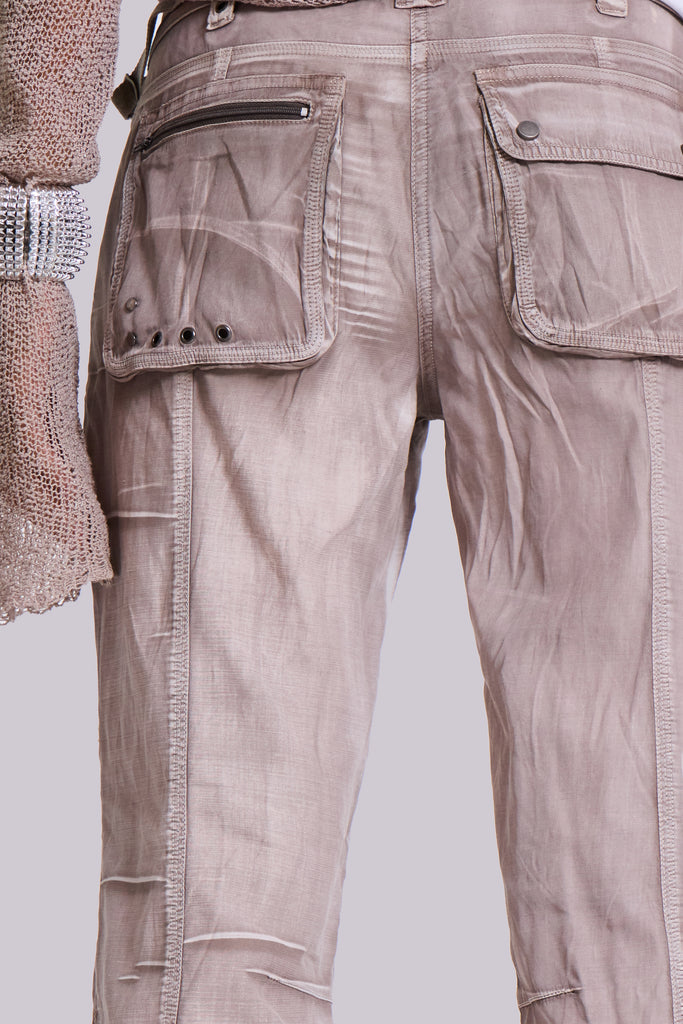 Ara Low-Rise Washed Cargo Trousers