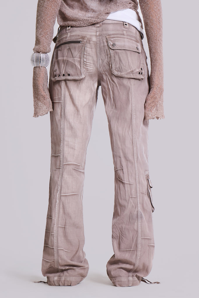 Ara Low-Rise Washed Cargo Trousers