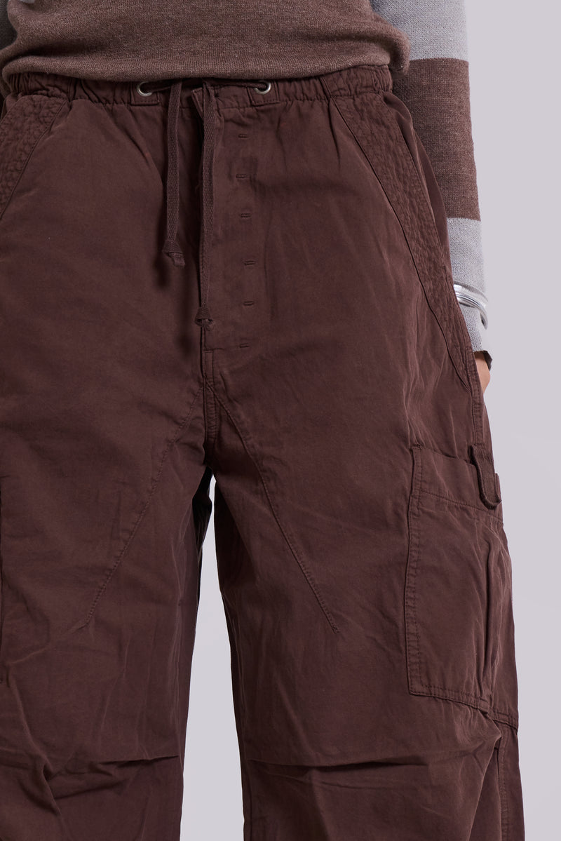 Brown Parachute Cargo Pants