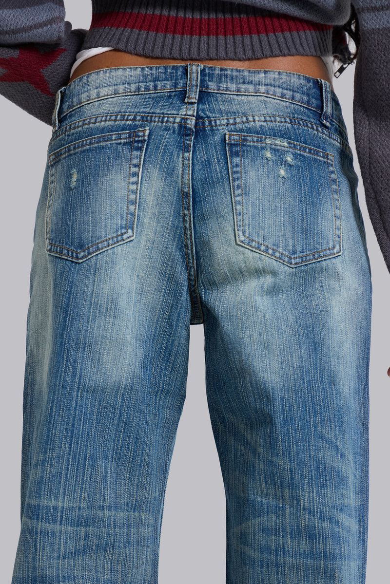Hunter Loose Straight Leg Jeans in Blue Wash