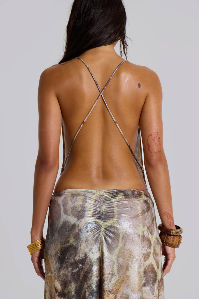 Sedona Metallic Leopard Maxi Dress