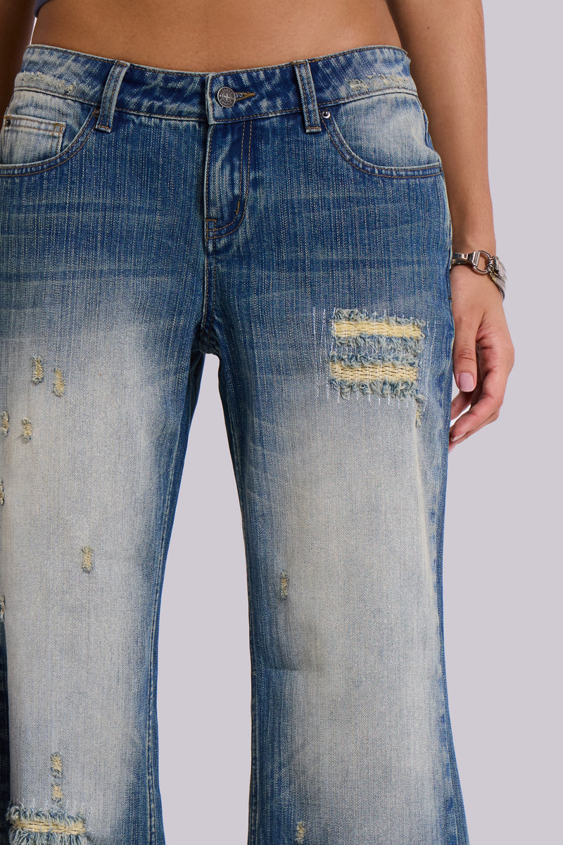 Hunter Loose Straight Leg Jeans in Blue Wash