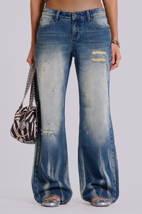 Hunter Loose Straight Leg Jeans in Blue Wash