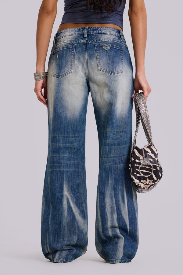Hunter Loose Straight Leg Jeans in Blue Wash