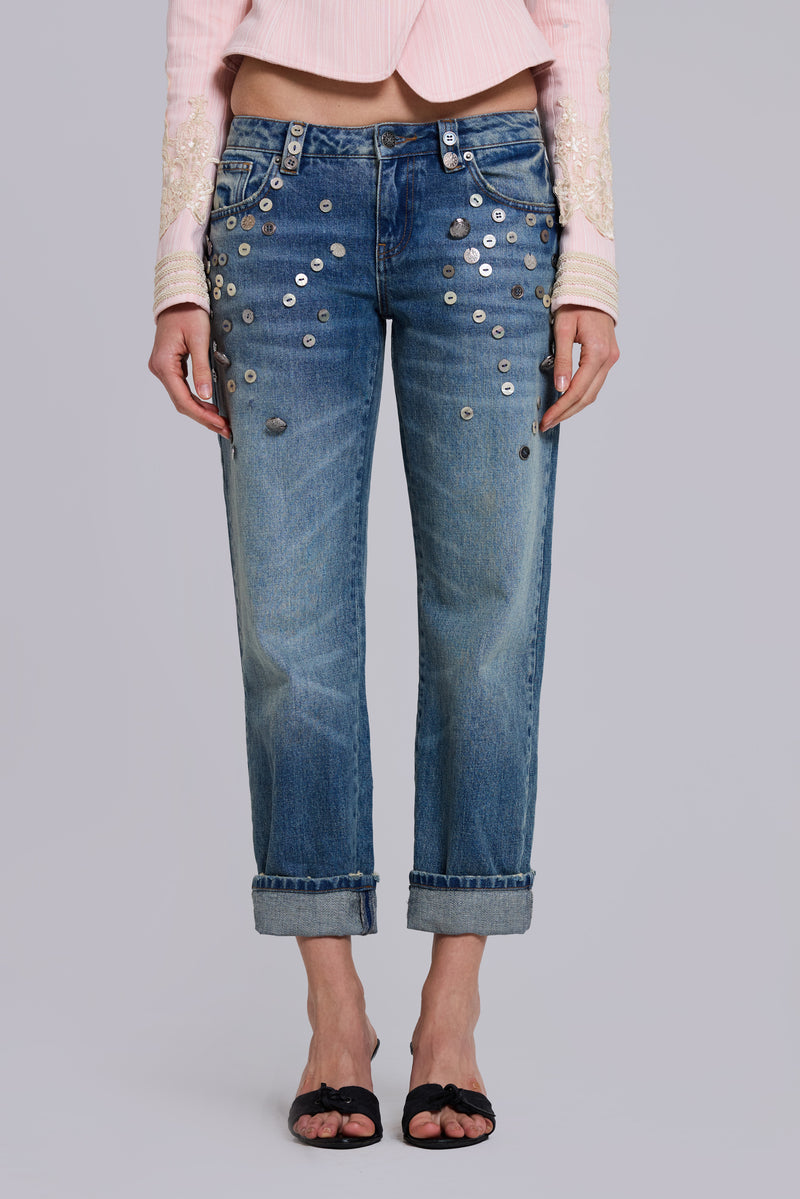 Cooper Embellished Crop Jeans