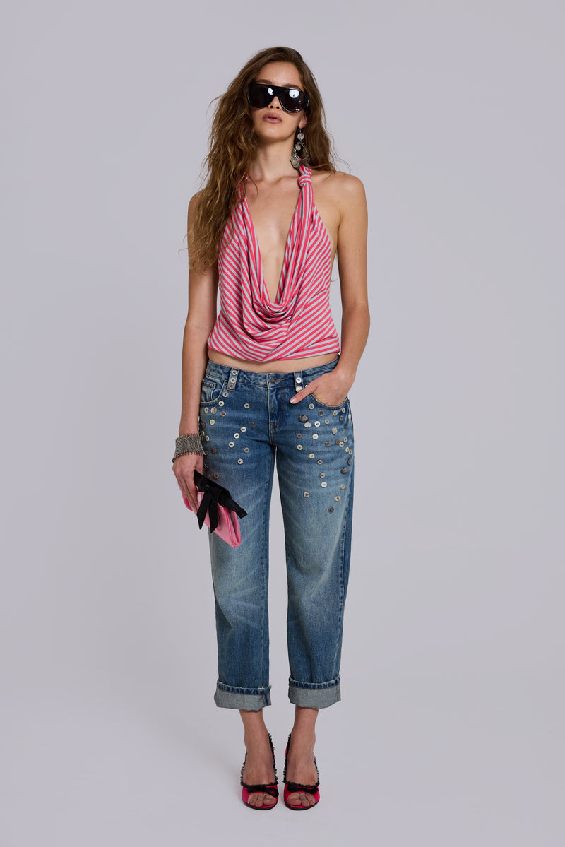 Cooper Embellished Crop Jeans
