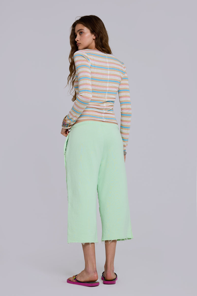 Cleo Slouchy Crop Jogger in Mint