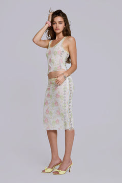 Fioretta Studded Lace Midi Skirt – view 1